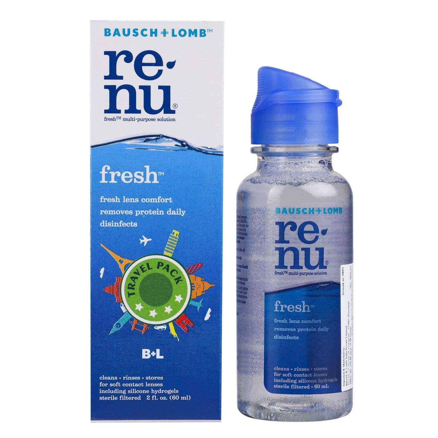 Bausch & Lomb Renu Fresh Multi Purpose Contact Lens Cleaning Solution 120ML