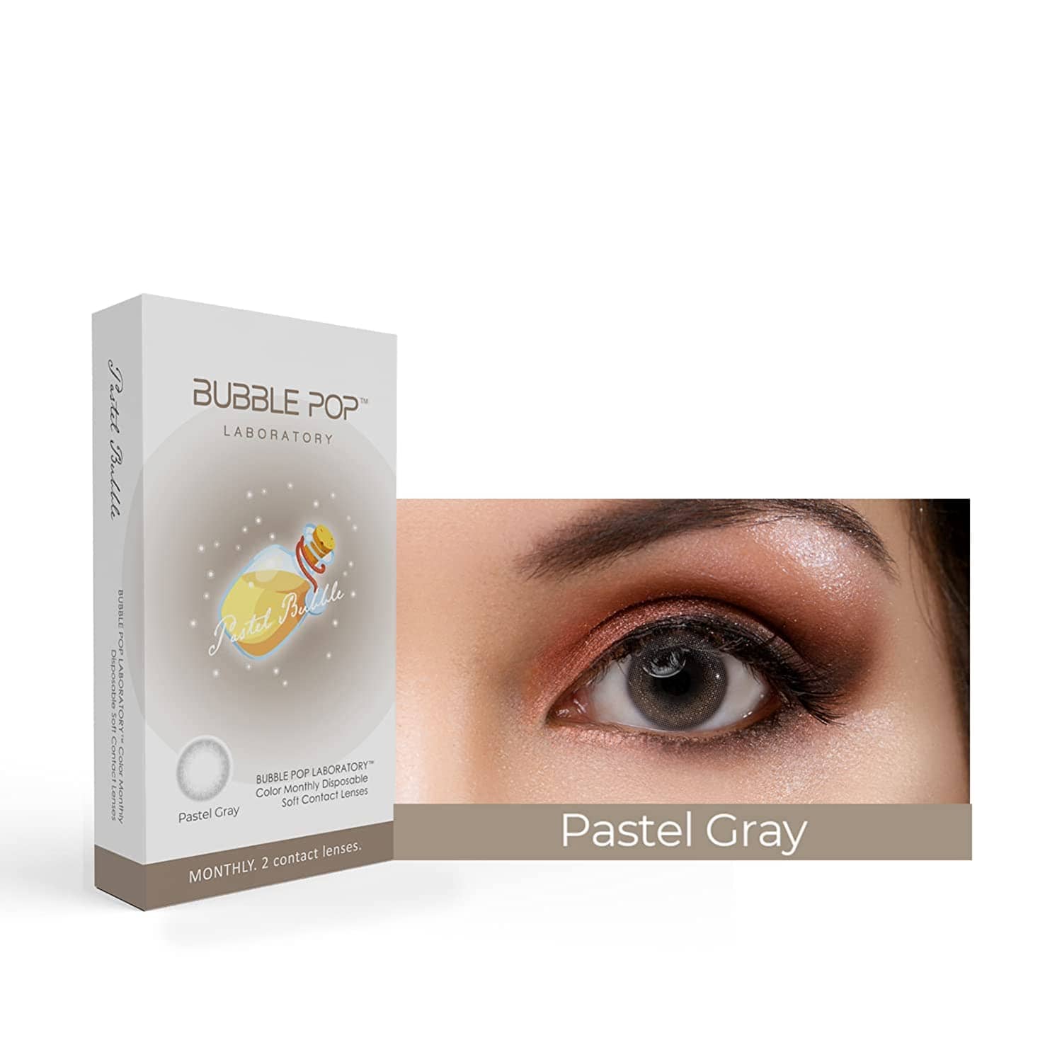 Bubble Pop Pastel Gray Zero Power Color Contact Lenses