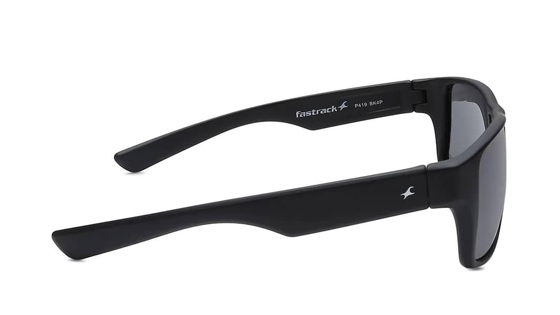 Fastrack Black Wraparound Sunglass (P419BK4P|60)